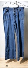 Next Wide Leg Flared Soft Denim Jeans 12R Button Fly And Pockets