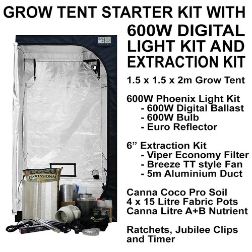 600w grow tent - 1.5m, kit