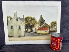 Original Vintage Anstruther Fife 1980 Watercolour Painting by W J McAulay