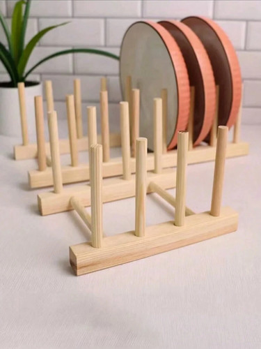 Bamboo style wooden - dish, rack