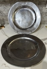 2 Pewter Serving Chop Charger