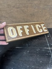 Vintage Wooden Oak OFFICE Sign Unique Prop Plaque Old