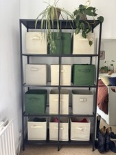 IKEA VITTSJÖ Black Shelving Unit With Laptop Table, Black-brown/glass