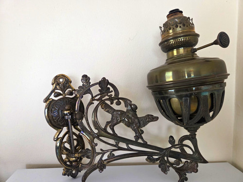 Brass oil lamp burner - brass,