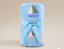 NEW BLUE SAIL BOAT SEA THROW BLANKET BED SOFT THROW. 