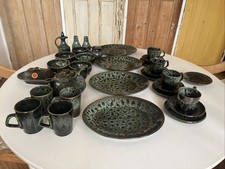 Vintage FOSTERS Pottery Cornish HONEYCOMB GREEN lustre vintage tableware Job Lot