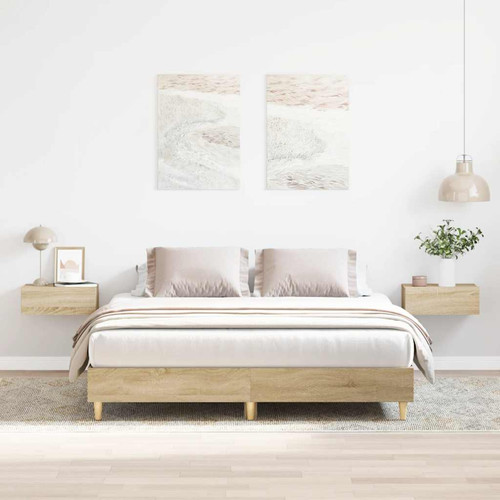 Bed frame sonoma oak 200x200 - sonoma,