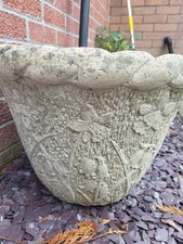 The Stone Studio Co Large Outdoor Garden   Stone Flower Pot