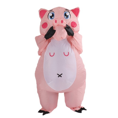 Inflatable costume pink pig - `inflatable,