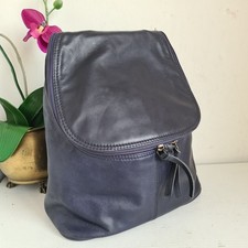 Jobis Leather Backpack Rucksack Bag Navy Blue 