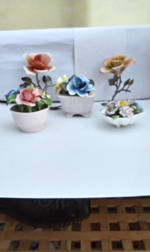 Porcelain flowers and posy