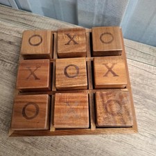 Wooden Knots and Crosses - Handmade Tic Tac Toe Set XO 