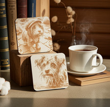 Set of 4, Scruffy & Cute Dog