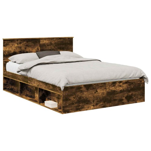 Bed frame with - headboard, solid