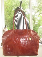 AUTH VINTAGE LARGE MULBERRY GLOSSY BROWN CONGO LEATHER TETBURY SHOULDER HAND BAG