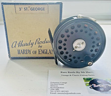 Rare Vintage Hardy 3 inch The St George Fly Reel with Line Guide Silk Line & Box