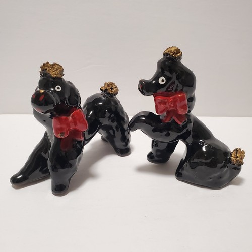 Vintage black red golden clay - red,