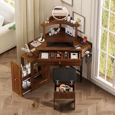 Corner Vanity Desk Set With