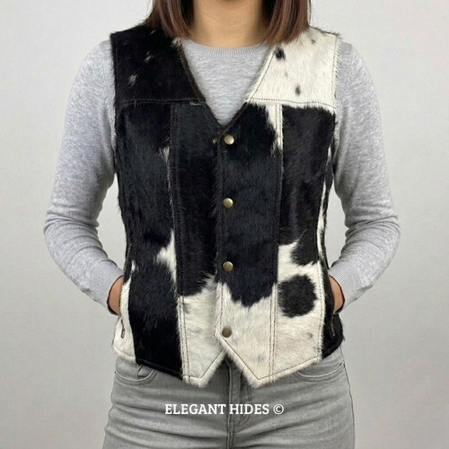 Genuine cowhide leather vest - leather,