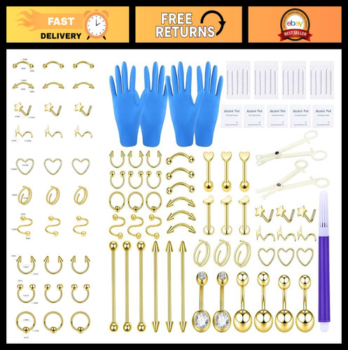Stainless steel piercing - stainless, kit