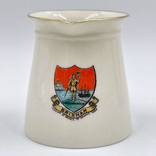 VINTAGE W.H. GOSS CRESTED CHINA MODEL OF CREAM / MILK JUG - BRIXHAM CREST