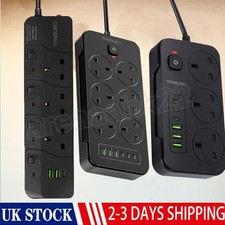 Surge Protected Extension Lead With 6 USB USB C 6Gang Way Power Cable UK Plug