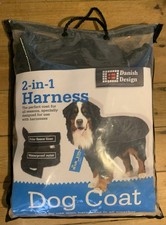 Dog Harness 2in1 Danish Designs, Black 60cm Waterproof Outer Polar Fleece Liner
