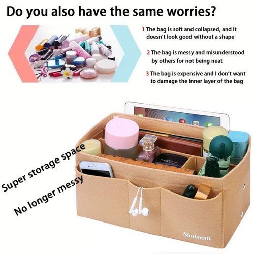 Ladies felt travel makeup - makeup, bag