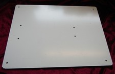 White Aluminium Composite Sheet : 420mm x 300mm. Rounded Edges & Drilled Holes