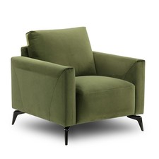 Nest Gustav 4106 Matcha Green Fabric & Black Metal Armchair RRP £899