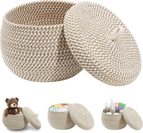 Round storage basket - basket, lid