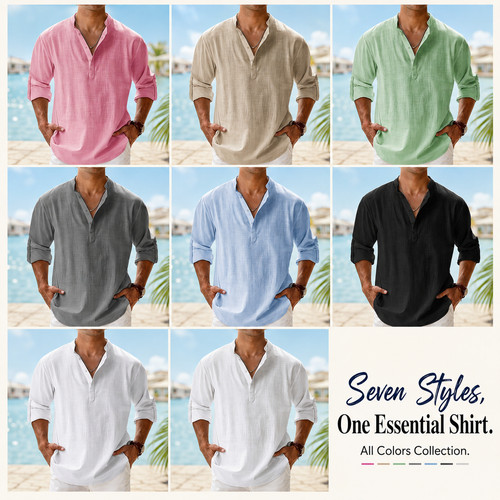 Mens casual linen - shirt, long