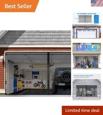 14x7FT Magnetic Garage Door Screen - Hands-Free & Retractable Fiberglass Design