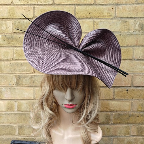 Mauve brown fascinator - fascinator, black