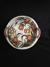 Lorna Bailey Oldcourt Ware Large Pedestal Bowl Daffodil - Signed