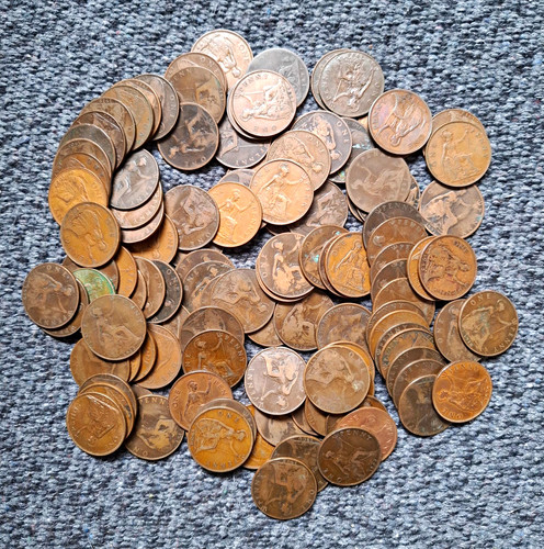 British pre decimal one penny - pre-decimal,