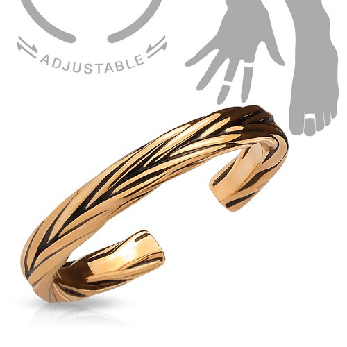 Adjustable braided toe ring - braided,