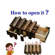 Magic Wooden Puzzle Box with Secret Compartment Brain Game for Adults Kids Tools