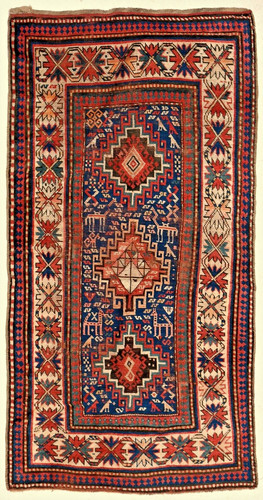 Antique kazak carpet - antique,