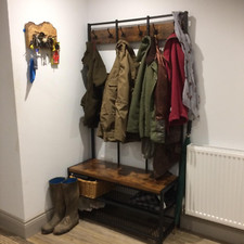 Large rustic coat rack with - rustic,