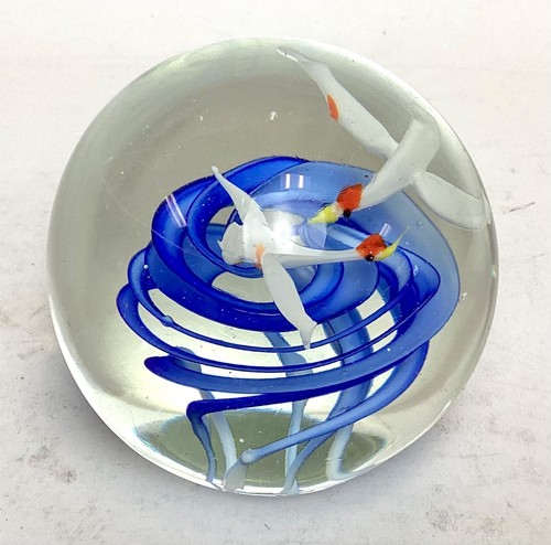 Art glass seagulls - seagulls, blue
