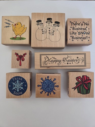 Wooden block stamp - bundle,, 8