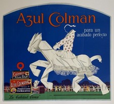 Rare original advertising poster c.1920’s/1930’s Colman’s Azul Blue
