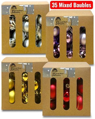 Mixed christmas baubles - 35,