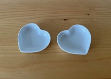 2 small heart shaped dishes, approximately 2 inches wide