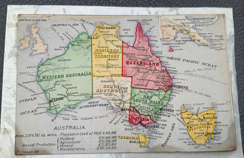 Australia map postcard - australia,,