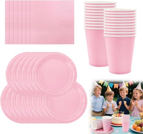 Pink party tableware - party,