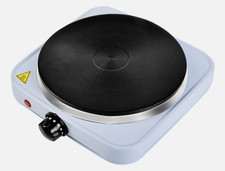 Electric Single Hot Plate White 1000W Stainless Steel Portable Kitchen Top New