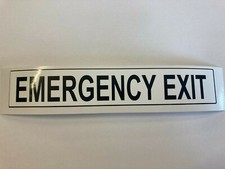Bus Coach Sticker Label Sign Legal Lettering Letters - EMERGENCY EXIT - Black