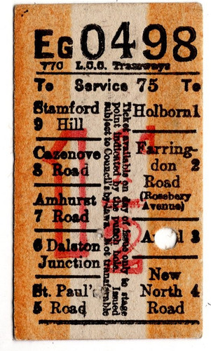 Tram ticket london - ticket:,